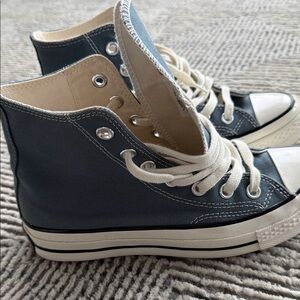 Converse Dark Teal High-Tops with Cream Accents